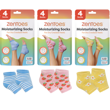 Fuzzy Moisturizing Gel Heel Socks - Spring Variety Pack - ZenToes